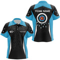 Blue Archery Polo Shirts Custom All Over Printed Archery Target Shirts, Custom Archery Team Polo Shirt