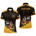 Funny 8 Ball Pool Fire Billiard Polo Shirts Custom 3D Billiard Shirts Funny, Personalized Billiard Polo Shirt