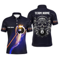 Glowing 8 Ball Pool Billiard Shirts Custom Skull Billiard Polo, Pool Uniform, Personalized Billiard Polo Shirt
