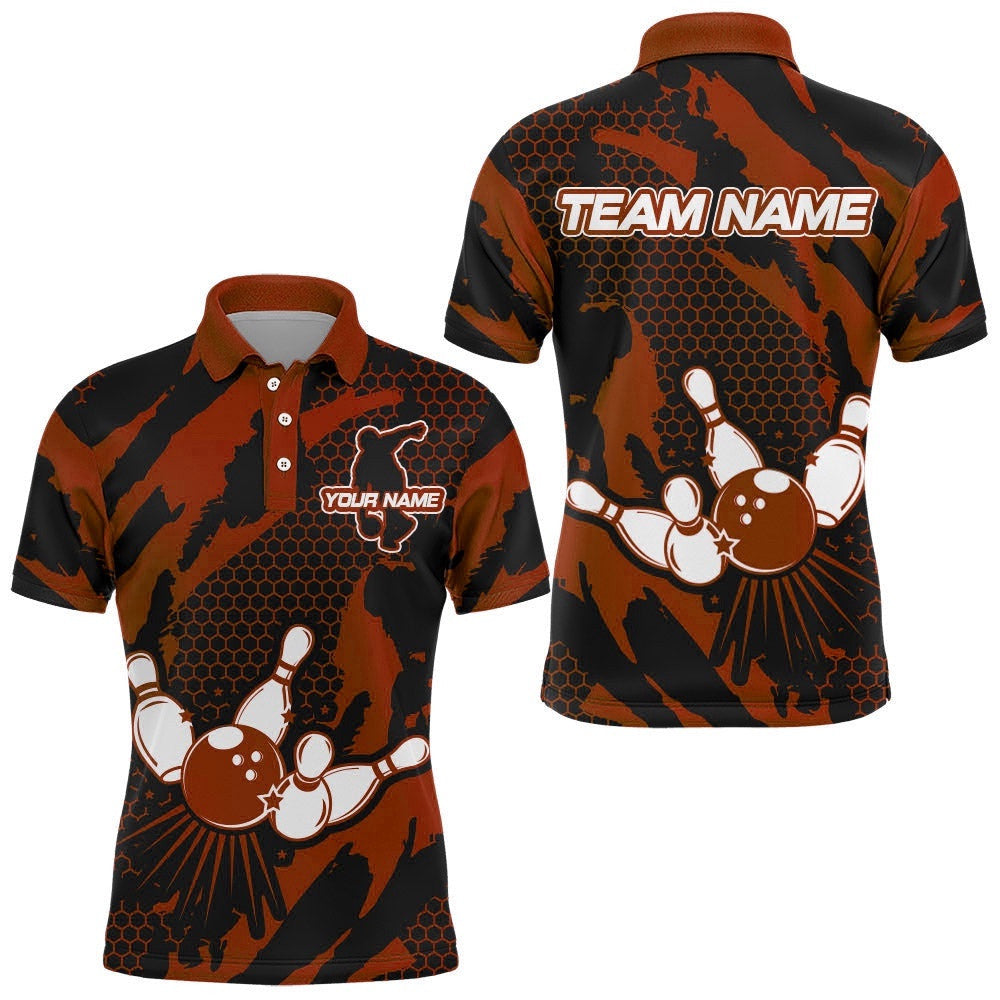 Bowling Polo Shirt For Men Custom Bowling Polo Shirt Team League Bowling Shirts, Personalized Bowling Team Shirt