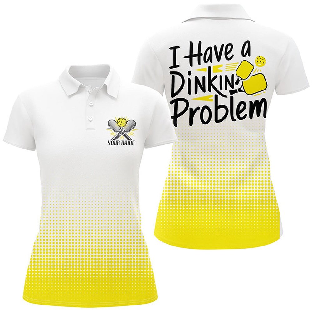 Funny Pickleball Shirts Sayings I Have Dinking Problem Pickleball Outfits For Players, Pickleball Polo Shirts