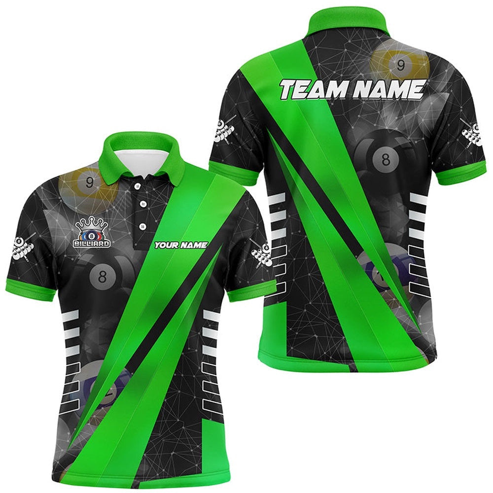 Best Custom Billiard Polo Uniform, Tournat Billiard Shirts Green, Personalized Billiard Polo Shirt