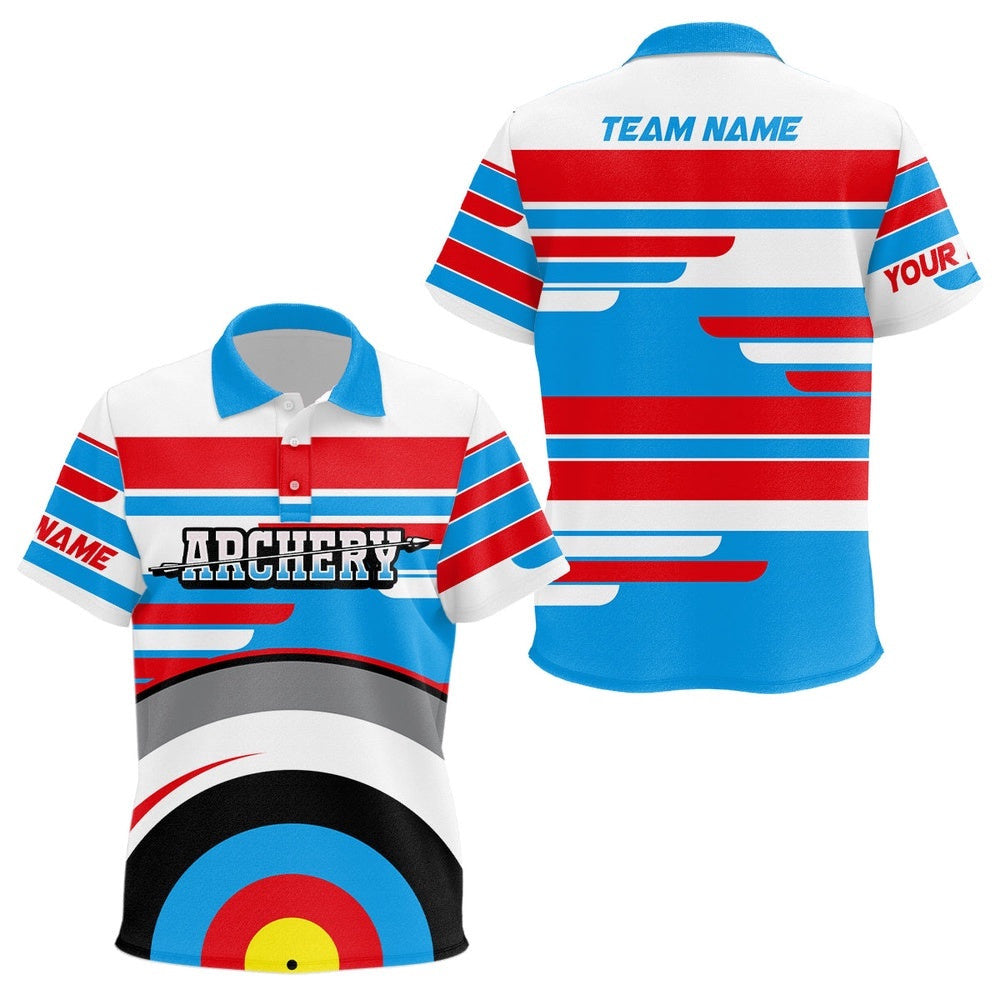 Archery Targets Polo Shirts Custom Unique Archery Game Shirts For Team, Custom Archery Team Polo Shirt