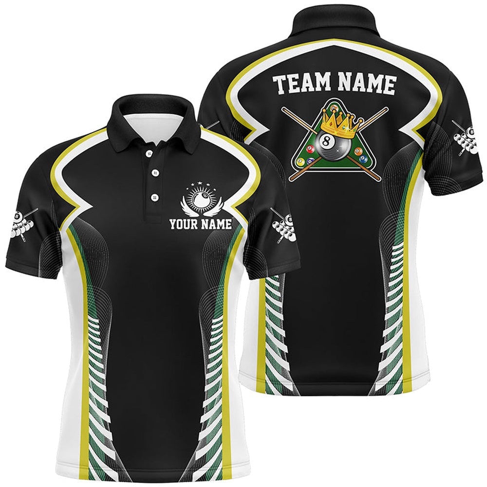 Billiard 8 Ball Pool Polo Shirts Custom Billiard Apparel Clothing For Player, Personalized Billiard Polo Shirt