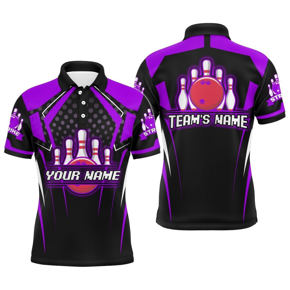 Bowling Polo Shirt For Men Bowling Polo Shirt For Team Strike, Personalized Bowling Team Shirt