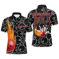 Flame Men Polo Bowling Shirt, That'S How I Roll Bowlers Polo Shirt, Personalized Bowling Team Shirt
