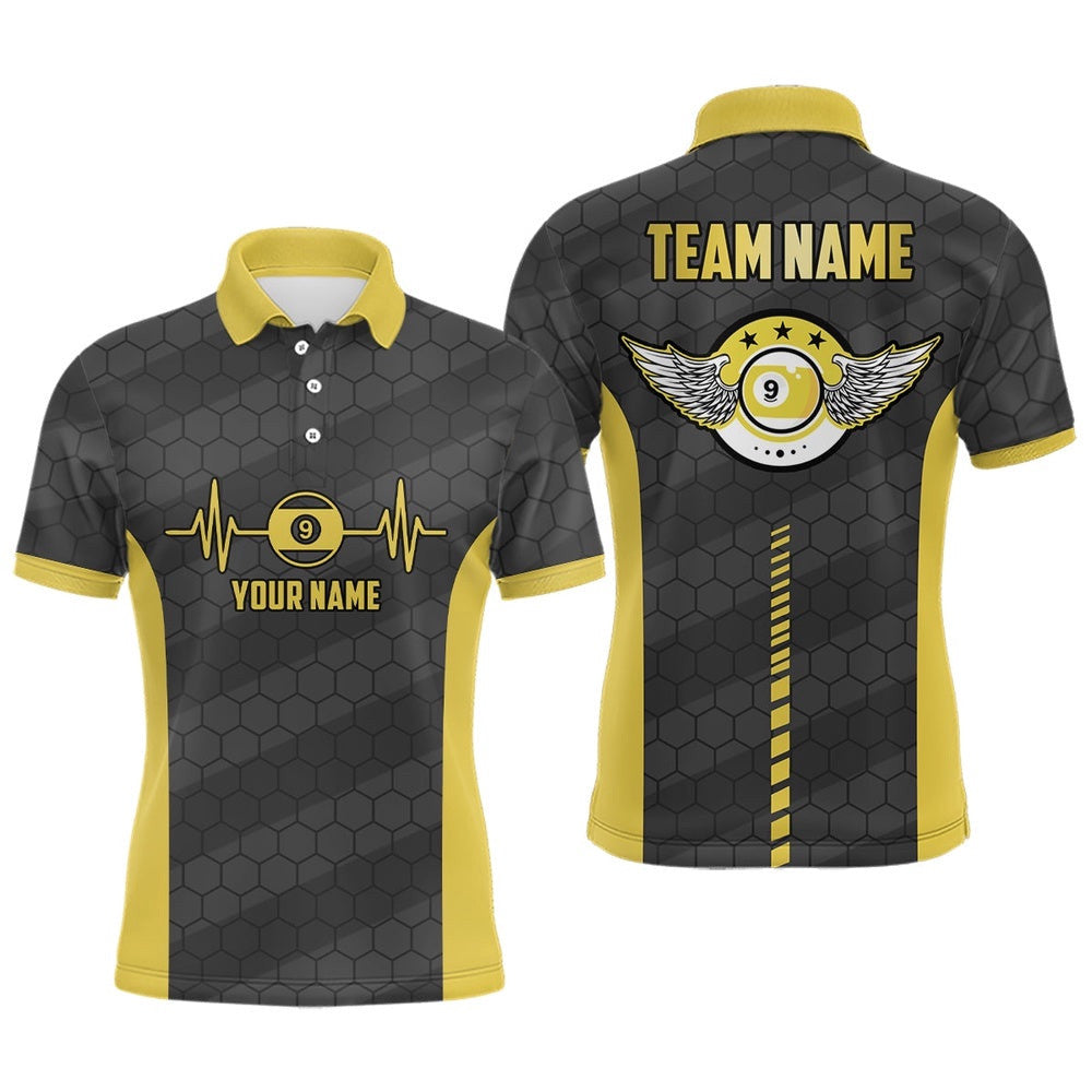Funny 3D 9 Ball Pool Billiards Polo Shirts, Personalized Billiard Polo Shirt