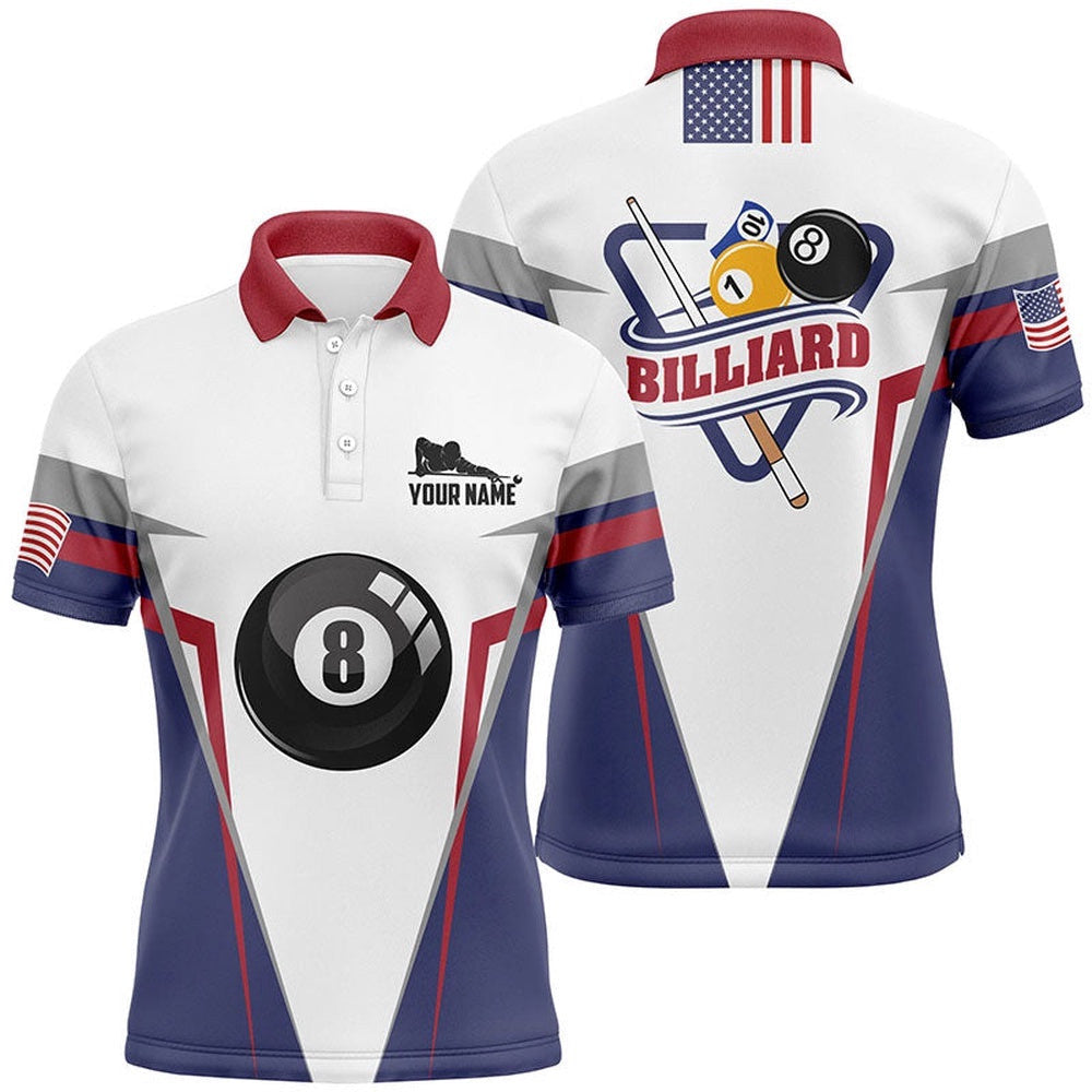 Billiard 8 Ball Pool Player Custom Billiard Polo Shirt, Billiard Pool Polo, Personalized Billiard Polo Shirt