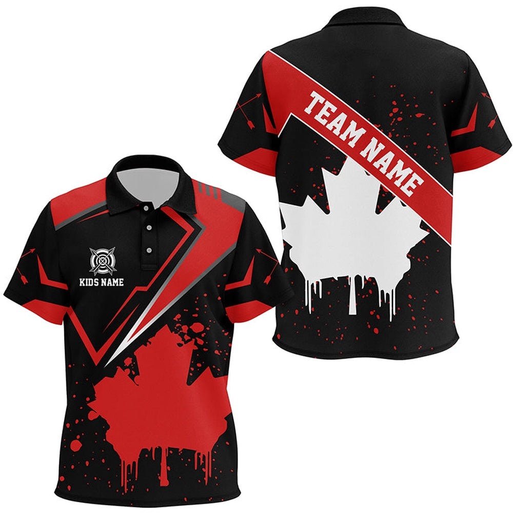 Archery Canada Leaf Vintage Style Polo Shirts Custom Canada Archery Shirts�, Custom Archery Team Polo Shirt