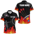 Flame Target Archery Silhouette Archer Polo Shirts, Custom Archery Shirts, Custom Archery Team Polo Shirt
