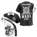 Funny Death Archery Player Polo Shirts Custom Black White Archery Polo, Custom Archery Team Polo Shirt