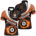 Billiard Balls Fire Flame Orange Style Custom 8 Ball Billiard Polo, Personalized Billiard Polo Shirt