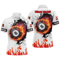 Flaming 8 Ball Billiard Customized Polo Shirts, Billiard Gift Idea For Player, Personalized Billiard Polo Shirt
