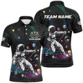 Astronaut Playing Billiard 3D Printed Polo Shirts Custom Funny Billiard Apparel, Personalized Billiard Polo Shirt