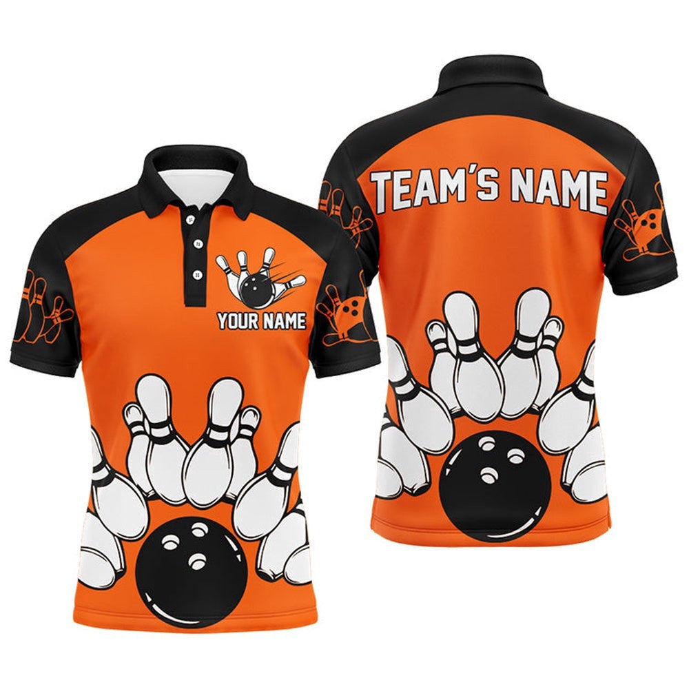 Bowling Polo Shirt Custom Bowling Team Polo Shirt Bowling Polo Shirt For Men, Personalized Bowling Team Shirt