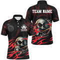 Funny Skull 8 Ball Pool Custom Billiard Polo & Polo Shirts, Billiard 8 Ball Polo Red, Personalized Billiard Polo Shirt