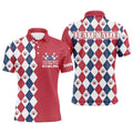 Funny Men Polo Bowling Shirt, Name Argyle Bowling Pattern Bowler Team Polo Shirt, Personalized Bowling Team Shirt