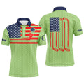 American Flag Patriotic Men Golf Polo Shirts Custom Name Green Golf Polo Shirt Men'ss, Golf Polo Shirt, Golf Shirts