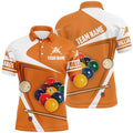 Billiard Ball Orange Version 3D Polo Shirts Custom Billiard Team Uniform Shirts, Personalized Billiard Polo Shirt