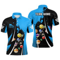 Billiard Balls 3D Print Black Blue Billiard Player Polo Shirts, Personalized Billiard Polo Shirt