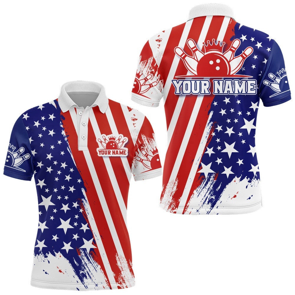 Bowling Polo Shirt For Men American Bowling Shirt Team Custom Bowling Polo Shirt, Personalized Bowling Team Shirt