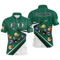 Green White 3D Billiard Balls Luckiest Polo Shirts Customized Billiard Polo For Patrick Day, Personalized Billiard Polo Shirt