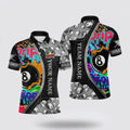 Billiard Polo Shirts, 8 Ball Billiard Drip And Drop Polo Shirts, Billiard Shirt Designs