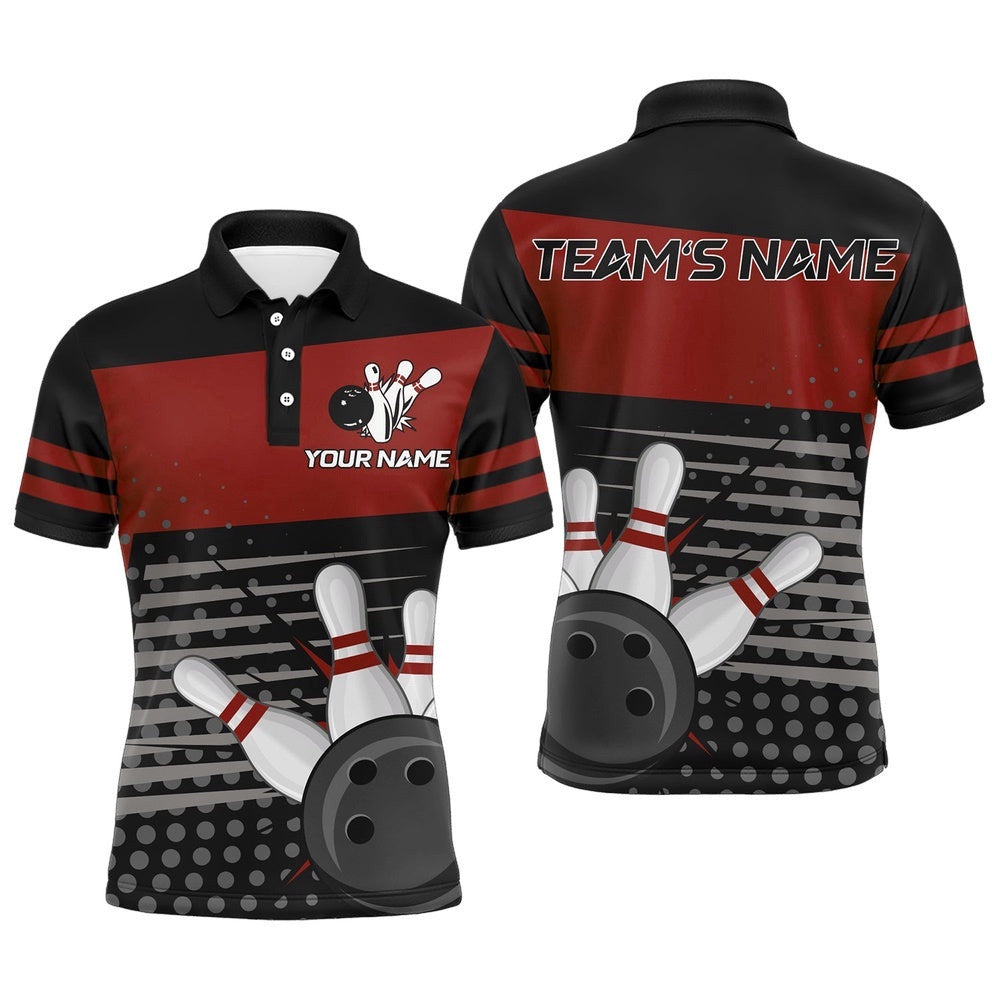 Bowling Polo Shirts For Men Bowling Team Polo Shirt Custom Bowling Shirt, Personalized Bowling Team Shirt