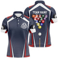Billiard Balls Red Blue Sports Style Polo Shirts, 8 Ball Billiards Polo, Personalized Billiard Polo Shirt