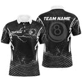 Grey 8 Ball Point Billiard Polo Shirts Best Custom Billiards Apparel Clothing, Personalized Billiard Polo Shirt
