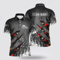Billiard Polo Shirts, Billiards 8 Balls Paint Splash Name 3D Shirt, Billiard Shirt Designs