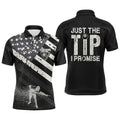 Just The Tip I Promise Billiard Black 3D Polo Shirts, US Flag Billiards Polo, Personalized Billiard Polo Shirt