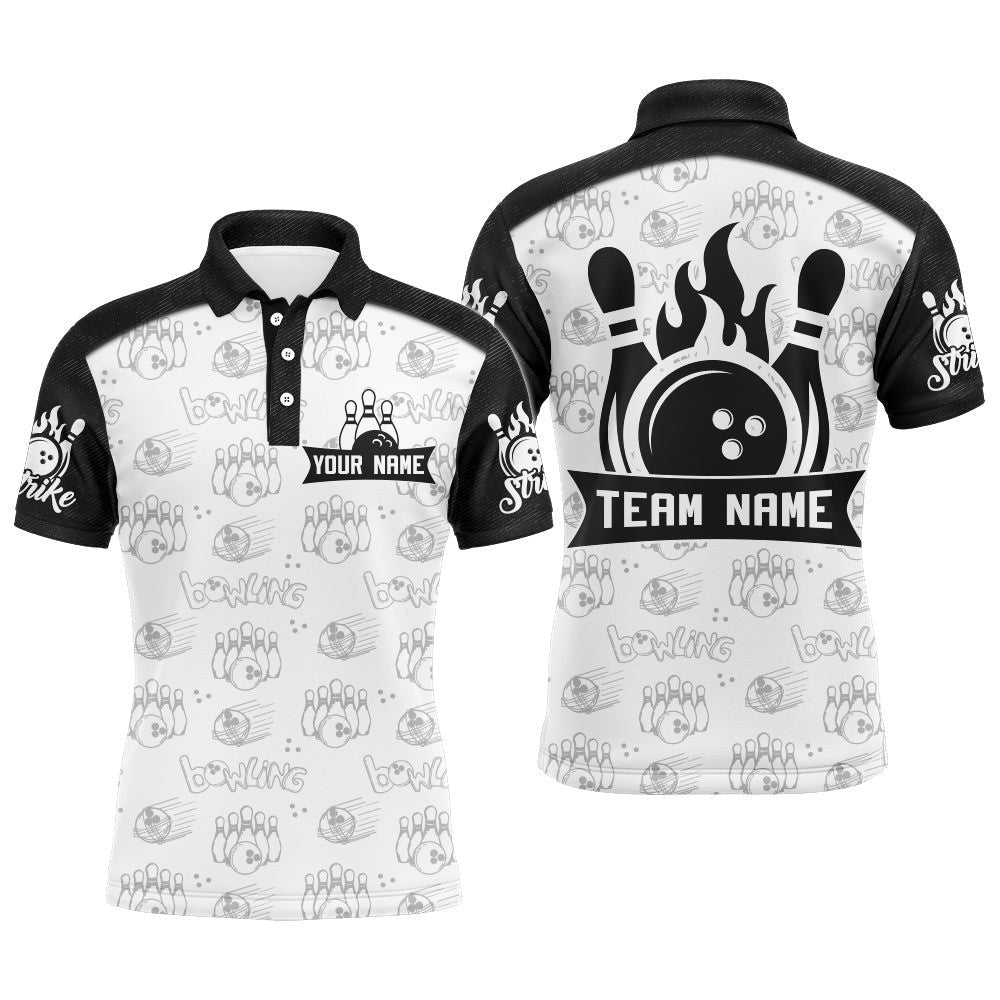 Camo Bowling Polo Shirt For Men Custom Bowling Team Shirt Bowlers Polo Shirt, Personalized Bowling Team Shirt