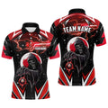 Grim Reaper Red Billiard Polo Custom Billiard Polo Shirts Team League Billiard Shirts, Personalized Billiard Polo Shirt