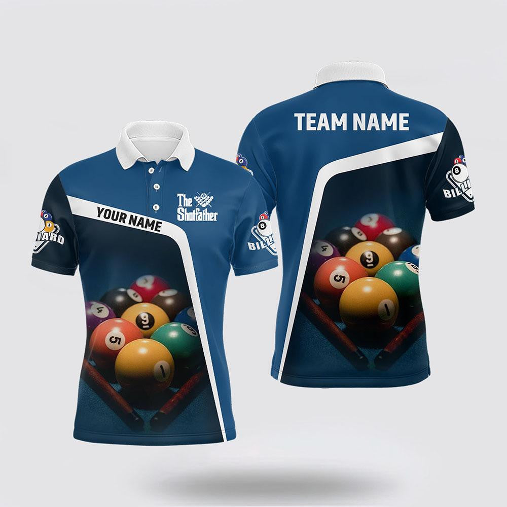 Billiard Polo Shirts, Billiards Balls 3D All Over Printed Polo Shirts, Billiard Shirt Designs