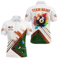 Grunge Billiard Shirts Funny Custom Colorful 8 Ball Pool Player Shirts White, Personalized Billiard Polo Shirt