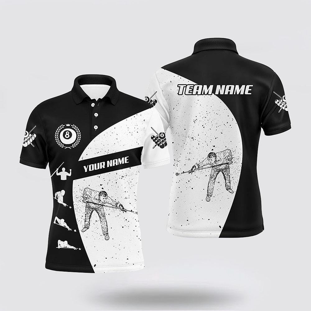 Billiard Polo Shirts, 3D Funny Billiard 8 Ball Pool Player Polo Shirts, Billiard Shirt Designs