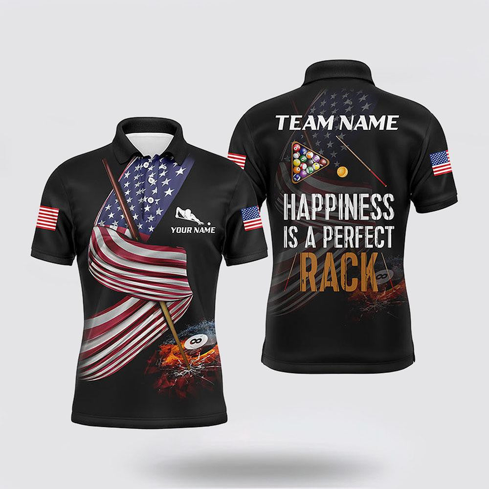 Billiard Polo Shirts, Billiard American Flag 3D Polo Shirts For Pool Player, Billiard Shirt Designs