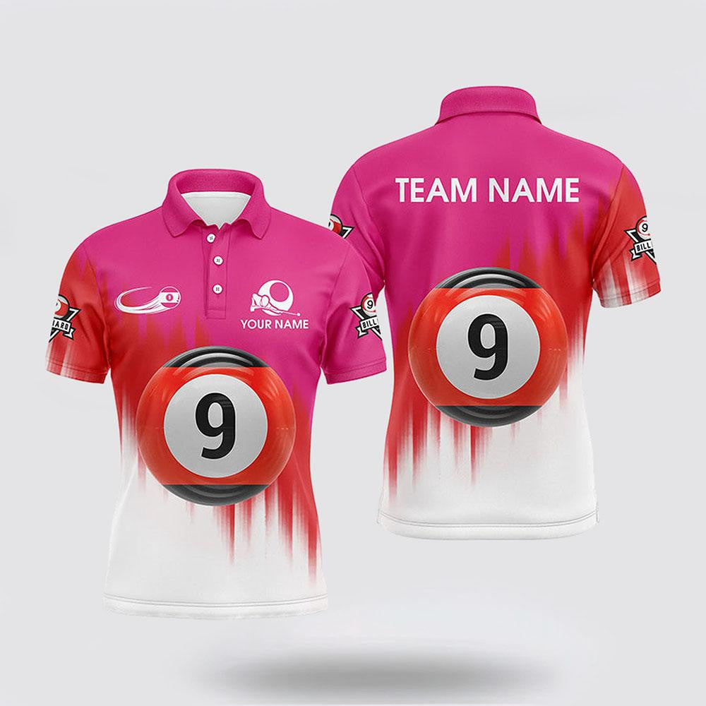 Billiard Polo Shirts, Billiard 9 Ball 3D Polo Shirts Championship Billiard Shirts, Billiard Shirt Designs