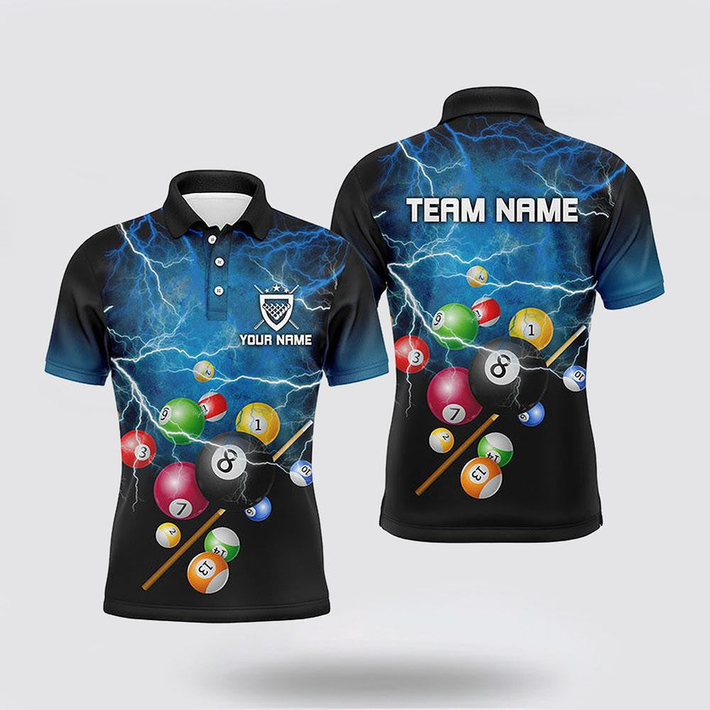 Billiard Polo Shirts, 3D Funny Billiard Balls Polo Shirtss, Billiard Shirt Designs