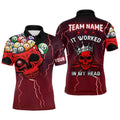 It Worked In My Head 3D Skull Full Printing Billiards Polo Shirts Red, Personalized Billiard Polo Shirt