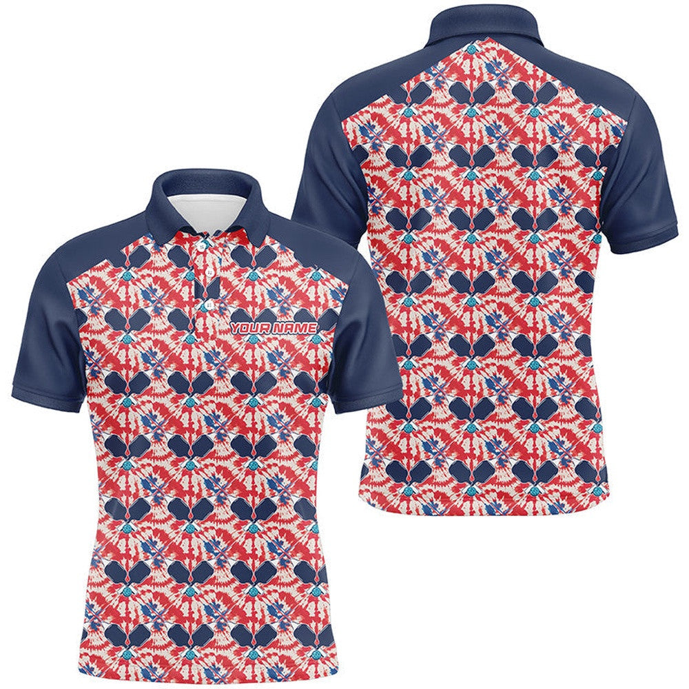 Custom American Flag Pickleball Polo Shirts For Men, Patriotic Pickleball Polo Shirts For Team, Pickleball Polo Shirts