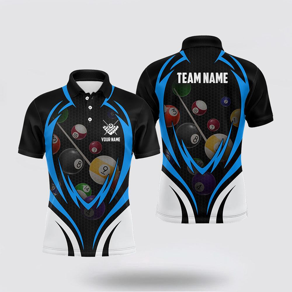Billiard Polo Shirts, Funny Pool Balls Billiards 3D Polo Shirts, Billiard Shirt Designs