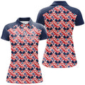 Custom American Flag Pickleball Ladies Polo Shirts, Patriotic Pickleball Polo Shirts For Team, Pickleball Polo Shirts