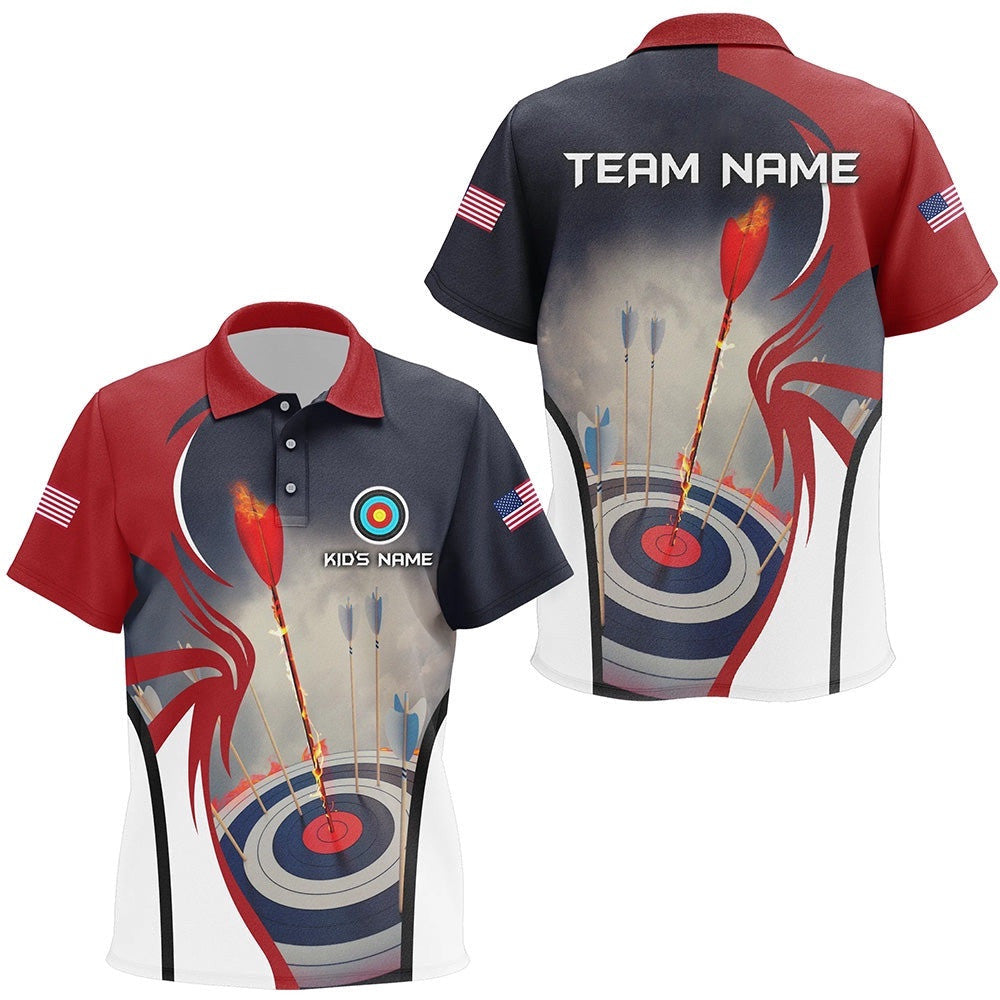 Jersey Archery Target Polo Shirts Custom Performance Archery Shirts, Custom Archery Team Polo Shirt
