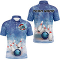 Christmas Bowling Shirt For Men Bowling Polo Shirt Team Custom Bowling Polo Shirt, Personalized Bowling Team Shirt