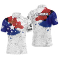 Grunge Style American Flag Patriotic Billiard Shirts, Personalized Billiard Polo Shirt