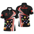 Canadian Flag Billiard Balls Polo Shirts, Personalized Billiard Polo Shirt