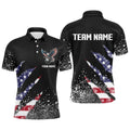 Custom Ball 8 Us Flag Black Grunge Billiard Polo & Polo Shirt Best Billiard Team Polo, Personalized Billiard Polo Shirt