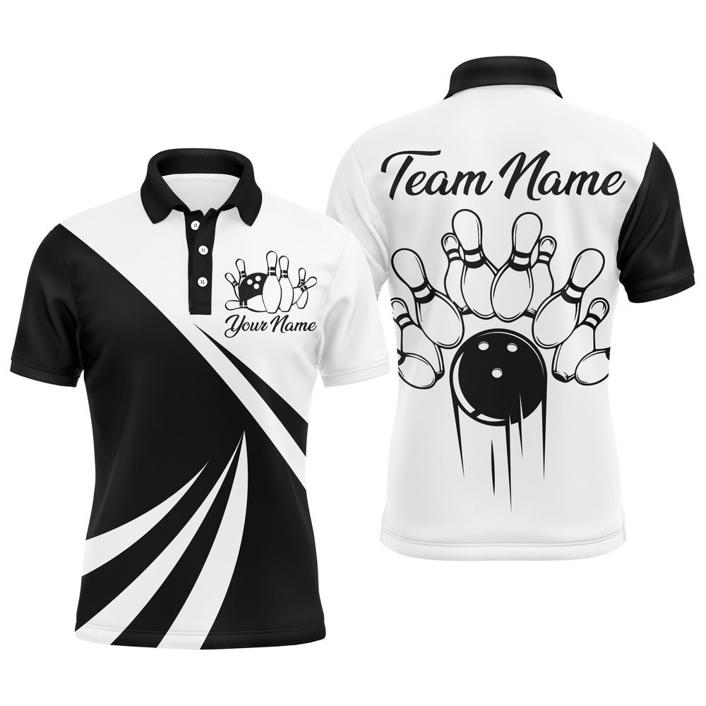 Camo Bowling Polo Shirt Custom Bowling Polo Shirt For Men Bowling Team League, Personalized Bowling Team Shirt